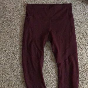 lululemon Maroon On Repeat 7/8 Tight 28*